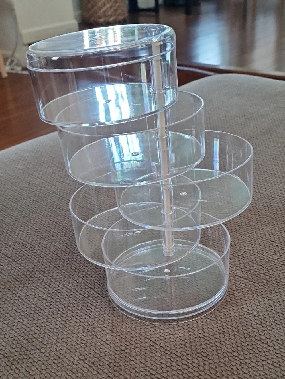 Clear Rotating 5-Tier Makeup/Jewelry Organizer - Transparent